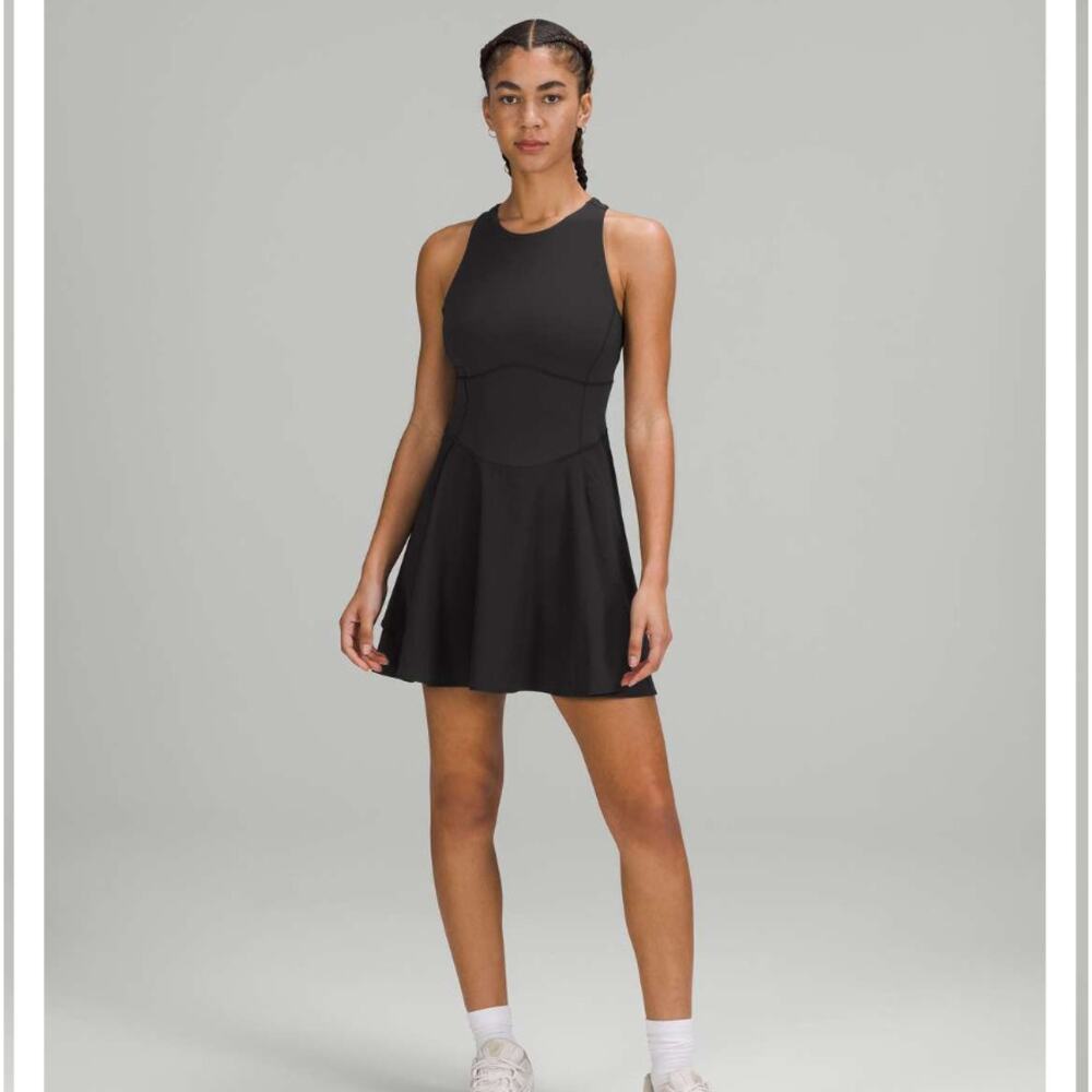 Lululemon Court Crush Dress Black Tennis Dress Women's Size 6